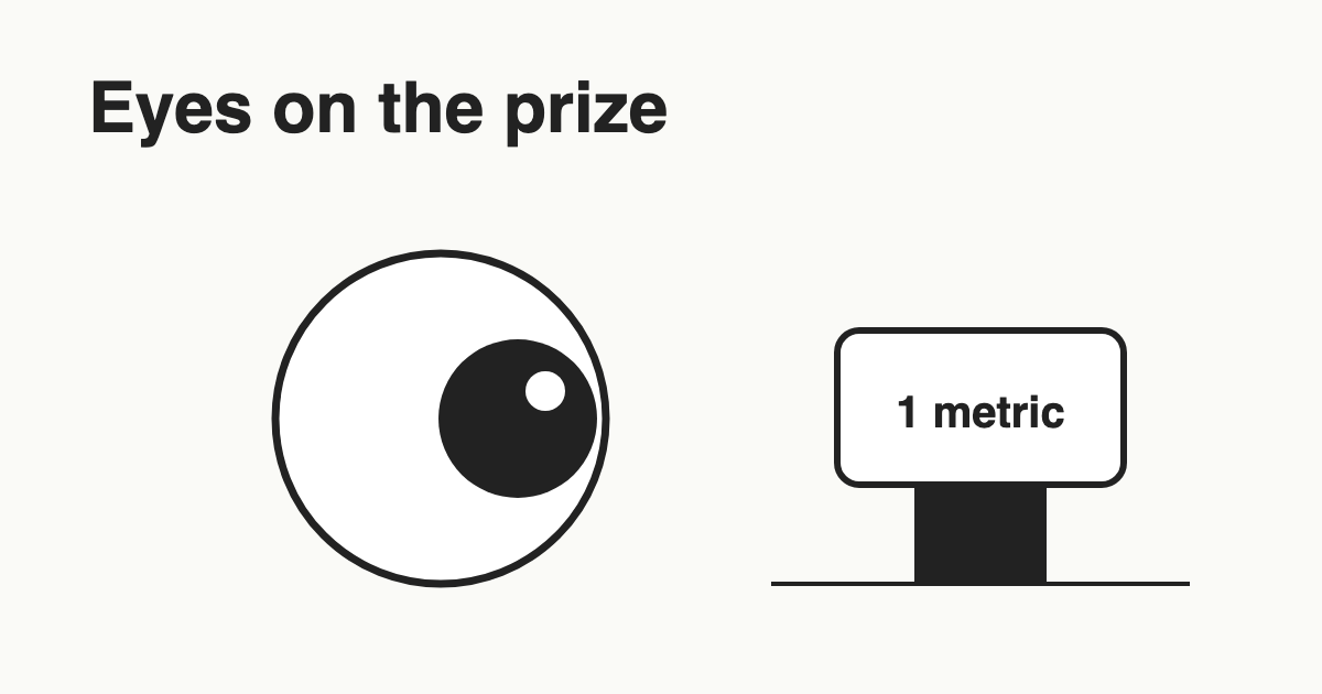 A googly eye staring at one metric